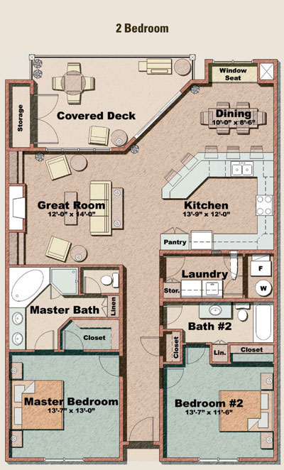 2 Bedroom Floor Plan
