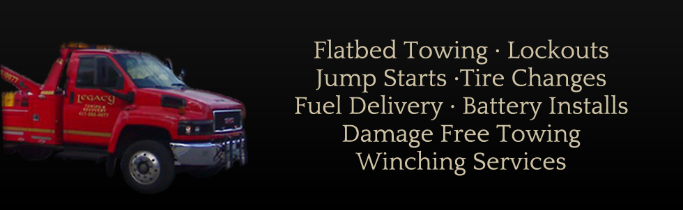 Flatbed Towing ∙ Lockouts ∙ Jump Starts ∙ Tire Changes ∙ Fuel Delivery ∙ Battery Installs ∙ Damage Free Towing ∙ Winching Services